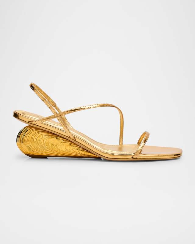 Bridget Metallic Wedge Strappy Sandals